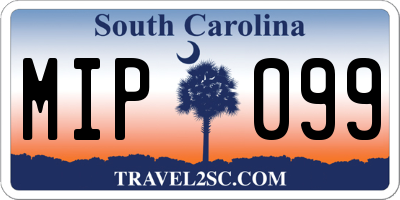 SC license plate MIP099