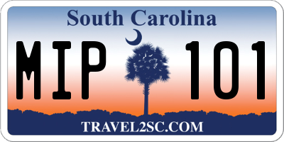 SC license plate MIP101