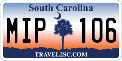 SC license plate MIP106