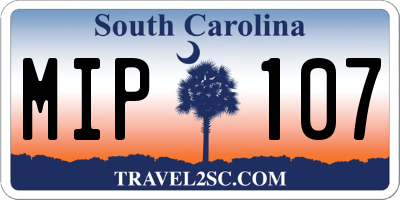 SC license plate MIP107