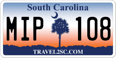 SC license plate MIP108
