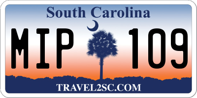 SC license plate MIP109