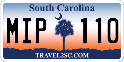 SC license plate MIP110