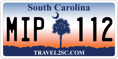 SC license plate MIP112