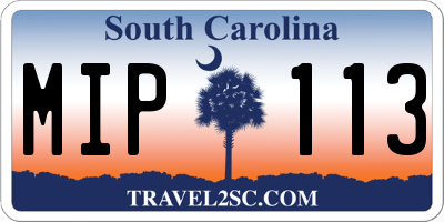 SC license plate MIP113