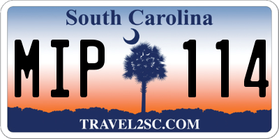SC license plate MIP114