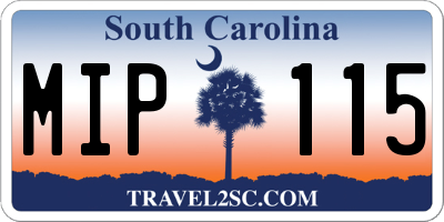SC license plate MIP115