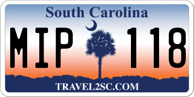 SC license plate MIP118
