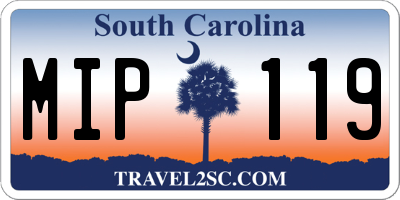 SC license plate MIP119