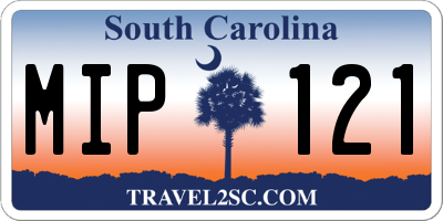 SC license plate MIP121