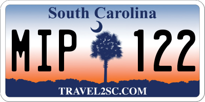 SC license plate MIP122