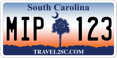 SC license plate MIP123