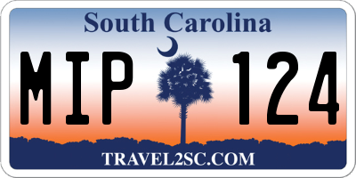 SC license plate MIP124