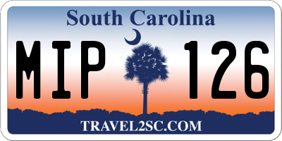 SC license plate MIP126