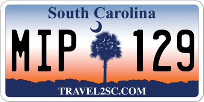 SC license plate MIP129