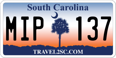 SC license plate MIP137