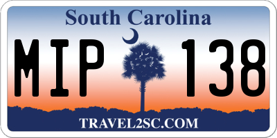 SC license plate MIP138