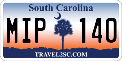 SC license plate MIP140