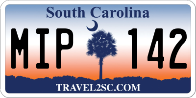 SC license plate MIP142