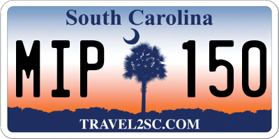 SC license plate MIP150