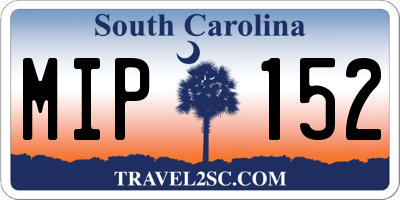 SC license plate MIP152
