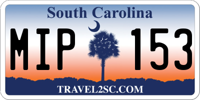 SC license plate MIP153