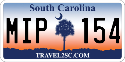 SC license plate MIP154