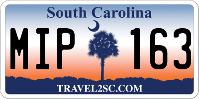 SC license plate MIP163