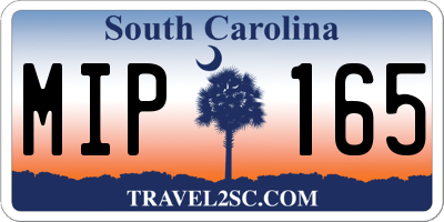 SC license plate MIP165