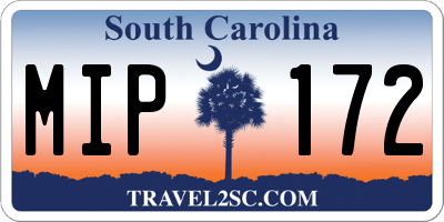 SC license plate MIP172