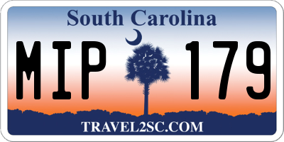 SC license plate MIP179