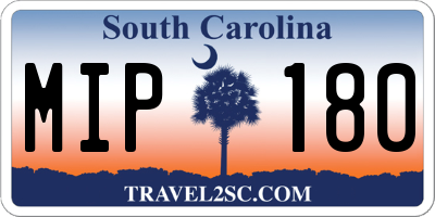 SC license plate MIP180