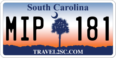 SC license plate MIP181