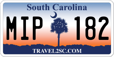 SC license plate MIP182