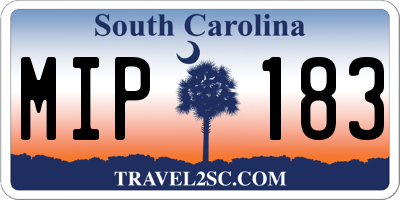 SC license plate MIP183