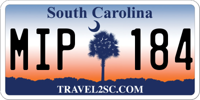 SC license plate MIP184