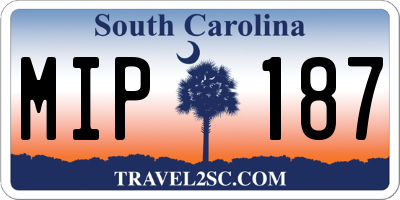 SC license plate MIP187