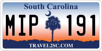 SC license plate MIP191
