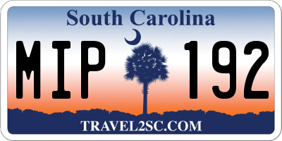 SC license plate MIP192