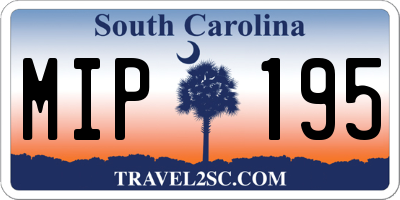 SC license plate MIP195