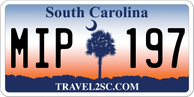 SC license plate MIP197
