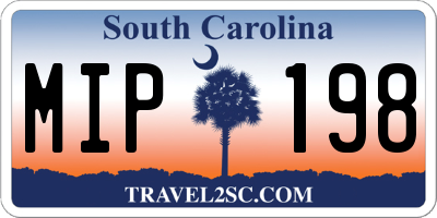 SC license plate MIP198