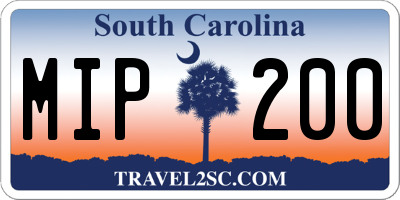 SC license plate MIP200