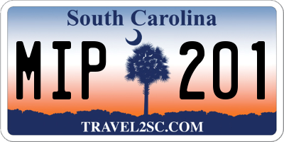SC license plate MIP201