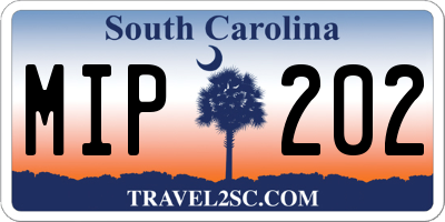 SC license plate MIP202