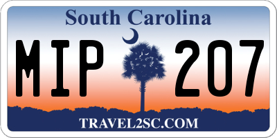 SC license plate MIP207