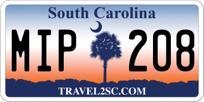 SC license plate MIP208
