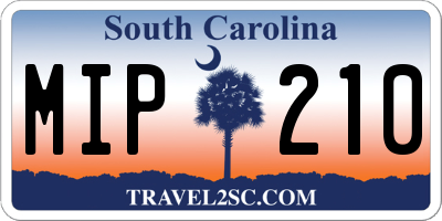 SC license plate MIP210