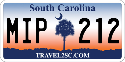 SC license plate MIP212
