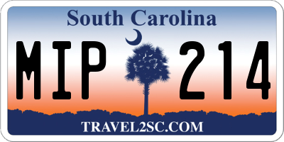 SC license plate MIP214